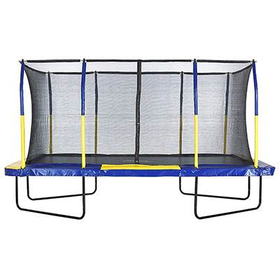 Best Trampolines for Gymnastics Upper Bounce Easy Assemble Spacious Rectangular Trampoline with Fiber Flex Enclosure Feature