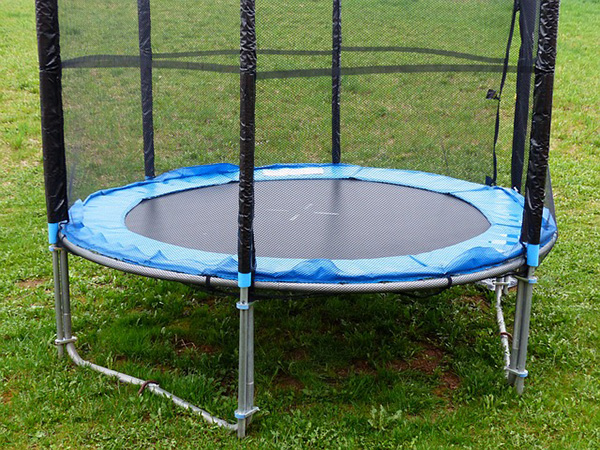 blue and black trampoline