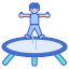 graphic illustration of a person jumping on trampoline